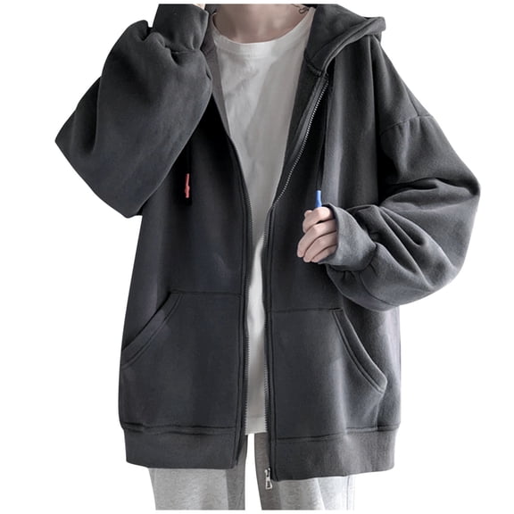 Vedolay Men Coats for Winter Casual Button Work Fall Coat 2023 Jacket Dark Gray,S