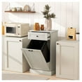 thumbnail image 2 of Kitchen Trash Cabinet with Tilt Out Bin & Drawer, Free Standing Storage Organizer, Gray Wood Grain Top, 20''W x 13.25''D x 35.5''H, 2 of 9