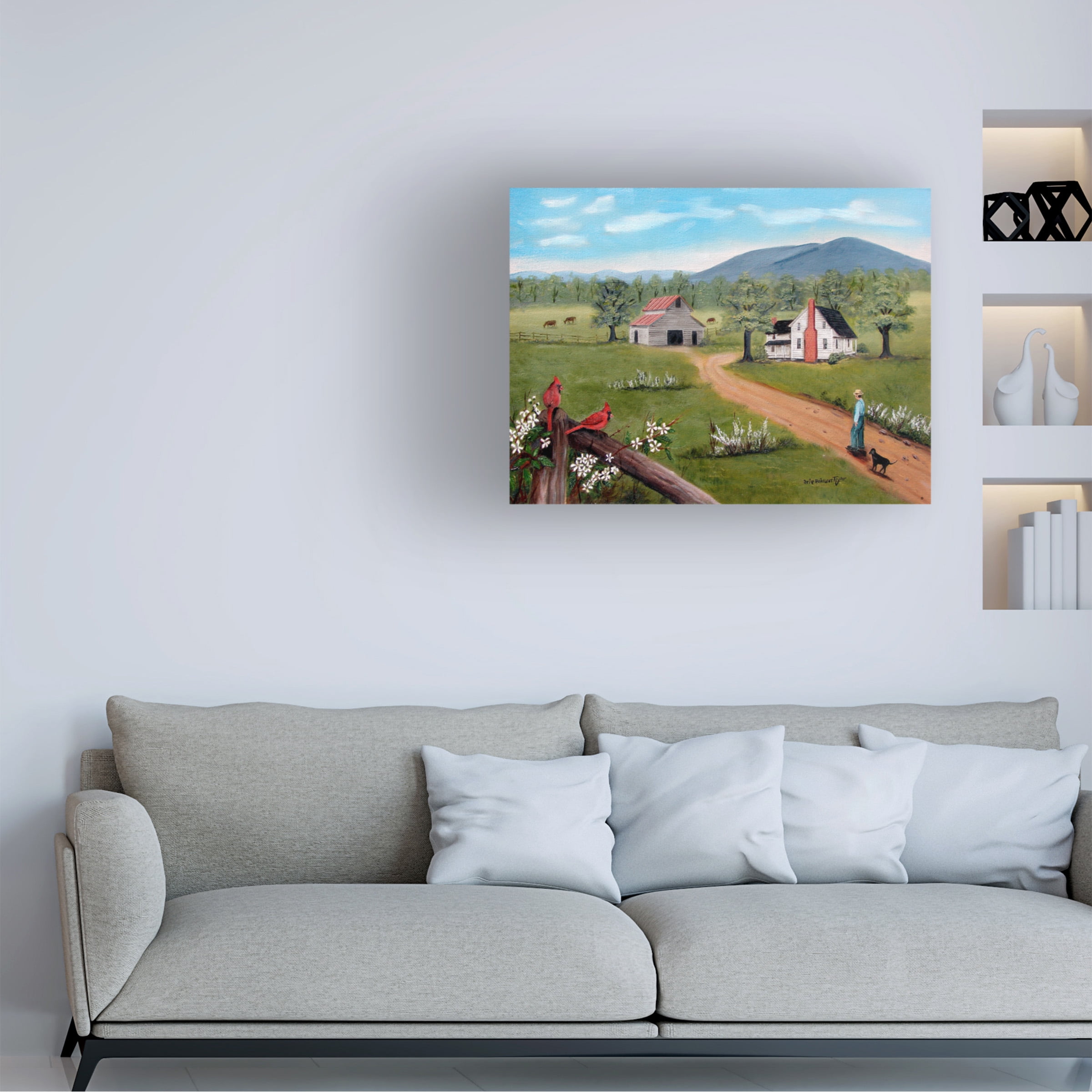 Trademark Fine Art 'Bakers Mtn And Cardinals' Canvas Art by Arie Reinhardt Taylor