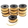thumbnail image 1 of Unique Bargains 10 Pcs Jaune Flexible PVC Numéro 0-9 Imprimer 1.5mm2 Fil Câble Marqueurs Tag, 1 of 1