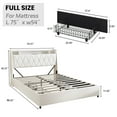 thumbnail image 4 of Bed Frame Full Bed Frame with Ergonomic Headboard, Platform Bed Frame Full Size with Outlets & Charger & LED Light, Metal Bed Frame Full Size with Storage Shelf, Noise-Free, No Box Spring Needed,Plat, 4 of 6