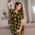 thumbnail image 3 of Daiia Sunflowers Print Women's Nightshirt Soft Nightgowns for Women Short Sleeve dress Short-sleeved Sleepwear, 3 of 6