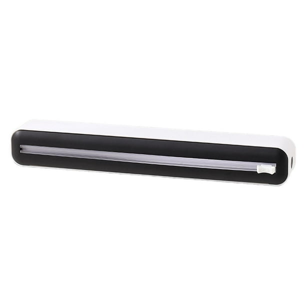 Dispensador de film transparente de papel de aluminio, papel de aluminio, papel para hornear, fácil de usar Blanco negro