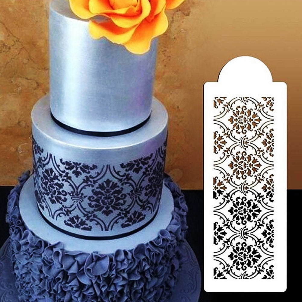 Cake Stencil, Cake Decorating Buttercream Flower Cake Decorating Tools  Printing Hollow Lace Embossed Impression Mat for Wedding Birthday Cakes