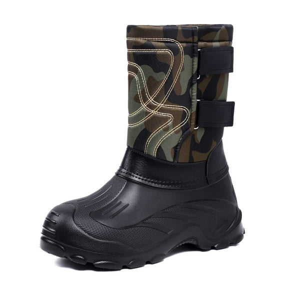 Xmyrz Waterproof Snow Boots For Men Slip Resistant Weekend Suitable Thermal Mid-Calf Wide Calf Boots Winter Boots Mens Shoes
