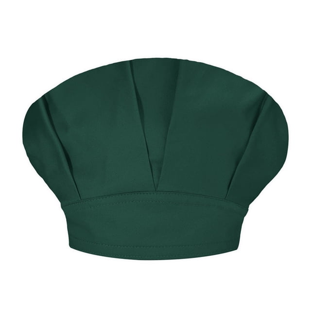 Aocisk Unisex Solid Color Chef Hat Oil Proof Kitchen Catering Bouffant Cap Green One Size