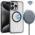 thumbnail image 3 of For Apple iPhone 15 Pro Max (6.7") Compatible with Magsafe Magnetic Circle Transparent Hybrid Slim Frame Bumper TPU Shockproof Cover ,Xpm Phone Case [ Black ], 3 of 4