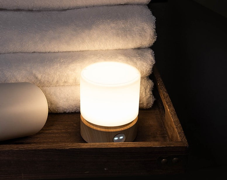 Smilodon Night Light with Timer,  White, Small Bedside Light, for Kids, Baby Night Light, Dimmable, Battery, Rechargeable