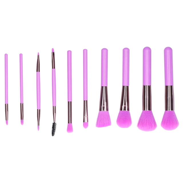 Juego de brochas de maquillaje para principiantes Nikou color morado