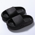 thumbnail image 2 of kpoplk Slides for Kids,Boys Girls Shower Slippers Bathroom Pool Sandals,Toddler Home House Open Toe Comfy Thick Sole Slippers,Summer Non-Slip Beach Shoes(Black,2), 2 of 6