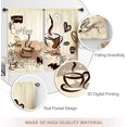 thumbnail image 5 of Coffee Kitchen Curtains, Cafe Brown Tea Retro Art Small Short Cafe Window Curtain Over Sink Bathroom Dining Room Decor Rod Pocket Window Drapes 2 Panels 36"x28" Inch, 5 of 6