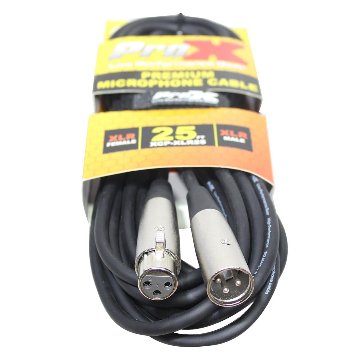ProX Premium Series XCP-XLR25 25' XLR-F to XLR-M Balanced Audio Microphone Cable
