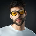thumbnail image 2 of Gafas de sol Joopin con montura cuadrada negra y lentes amarillas UV400, 2 of 6