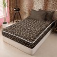 thumbnail image 2 of Meiyoeat Classic Leopard Print Zipper Full Size Comforter Sets with Fitted Sheet and 2 Pillowcases, Wild Animal Spot Pattern Zipper Bedding Set, Brown Black,4pcs,Black Reversible, 2 of 6