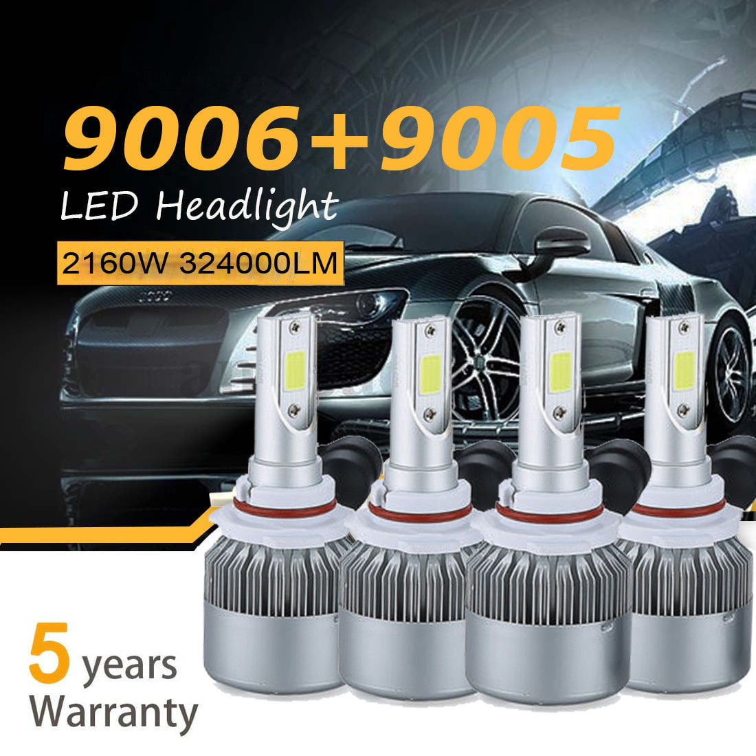 CREE 9005+9006 2600W 390000LM COB LED Headlight Kit beams Conversion Bulbs 6000K 