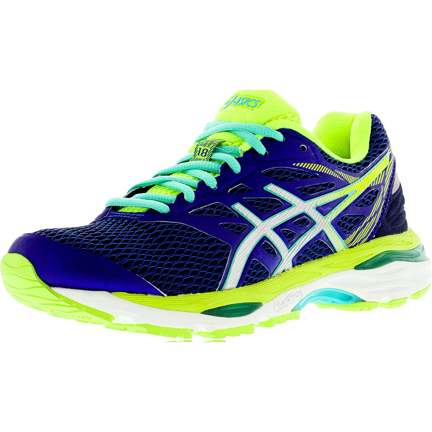 Asics Women's Gel-Cumulus 18 Blue / Silver Safety Yellow Ankle-High ...