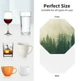 thumbnail image 6 of Honeii Fog Forest print Leather Coaster Set of 4, ideal for safeguarding your furniture from drinks spills and effortless cleanup-Octagon, 6 of 6