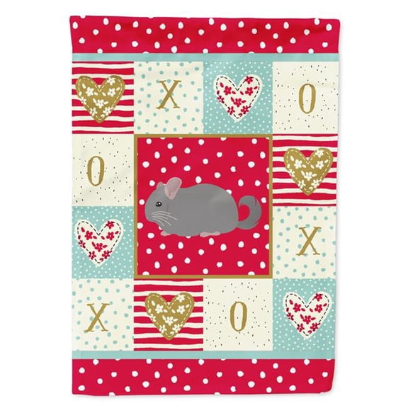 28 x 0.01 x 40 in. Agouti Chinchilla Love Canvas House Flag