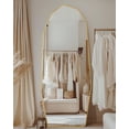 thumbnail image 3 of Antok Full Length Mirror 71" x 28" Large Floor Mirror Standing Mirror, Aluminum Wavy Frame, Wall Mounted or Leaning, Decorative for Living Room Bedroom Entryway, Gold, 3 of 6