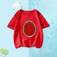 thumbnail image 2 of QUDDERR 3-14T Kids TShirts Cotton Summer Crewneck Tees Little Big Girls T Shirts Short Sleeve Tees 3-14T Sequin Pullover Tops Teen Girls Cartoon Casual Tops, 2 of 8