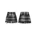 thumbnail image 2 of Gothic Pleated Skirt Personalized Plaid Skirts Lace Skirt Kawaii Bandage Skirts, 2 of 20