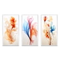 thumbnail image 2 of Designart "Modern Floral Watercolor in Orange Hues" Abstract Liquid Ink Framed Wall Art Set Of 3 - Orange Modern Frame Canvas Set For Living Room Decor, 2 of 6