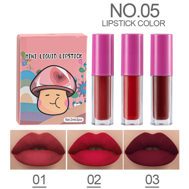 3Pcs Black Lipstick Tube Set Lip Gloss High Pigmented Velvety Creamy Lipstick Proof & Non Stick Lip Stain Colors & Color Lips Makeup 2Ml*3Pcs, Color Lipstick