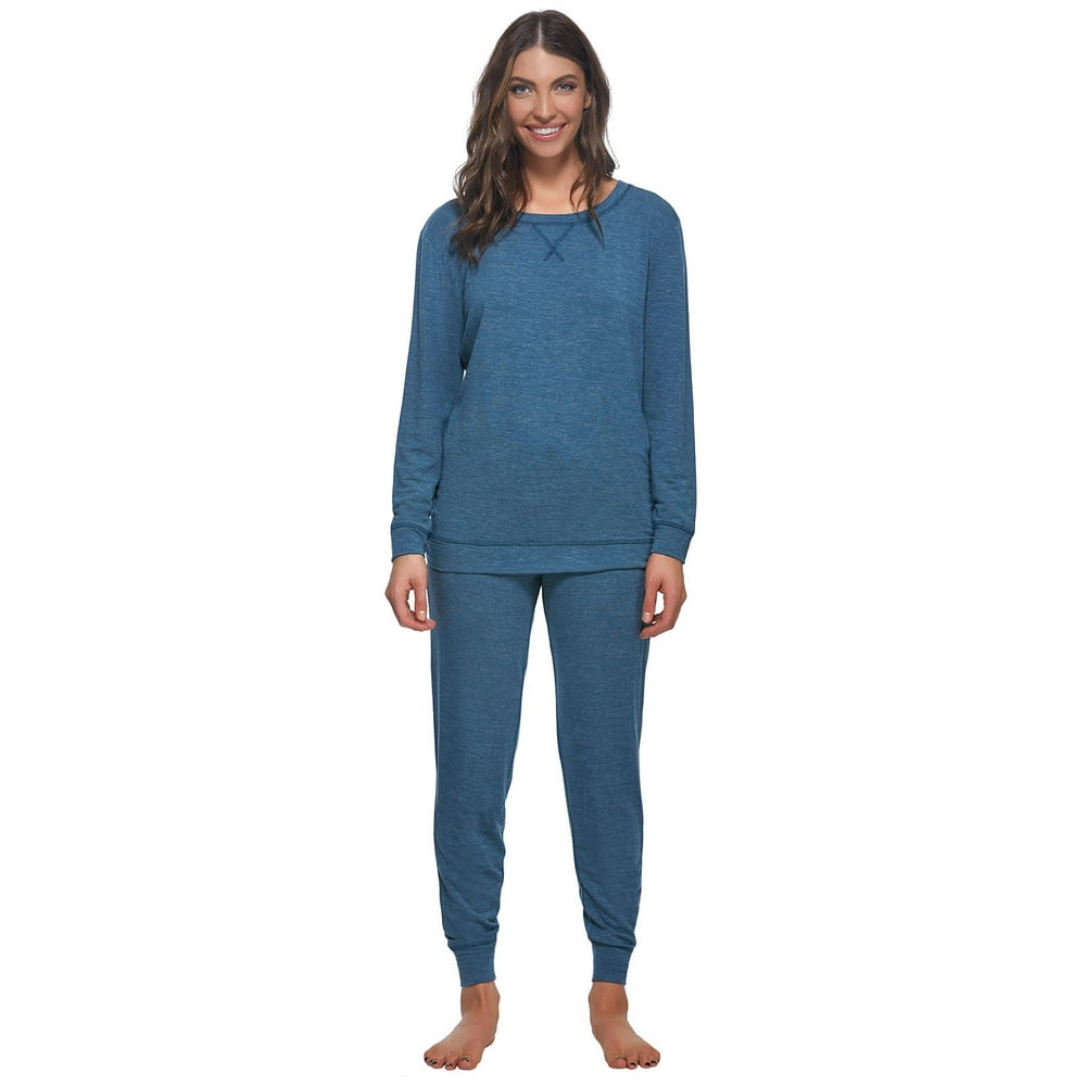 Felina - Felina | Taylor French Terry Lounge Set | Crewneck Top | Jogger Pants (Medium, Mykonos