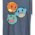 thumbnail image 3 of Pokémon - Squirtle Bulbasaur Charmander Group - Women's Short Sleeve Graphic T-Shirt, 3 of 5