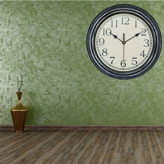 FRCOLOR 12 Inch Digital Imitation Wood-colored Wall Clock Round Clock Office