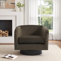 Swivel Accent Chair for Living Room Barrel Club Chair, Modern Velevt Upholstered Barrel Swivel Chair-Coffee