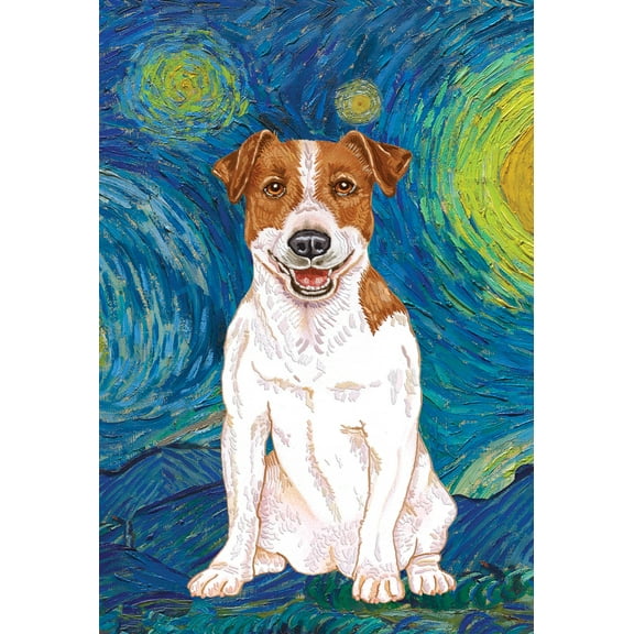Jack Russell - Best of Breed Van Gogh Garden Flag