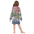 thumbnail image 7 of FORMRS Niños Bathrobe Unisex Hooded Robe Soft Plush Pajamas Sleepwear, Size 4-6T, White Vibrant Flowers, 7 of 7