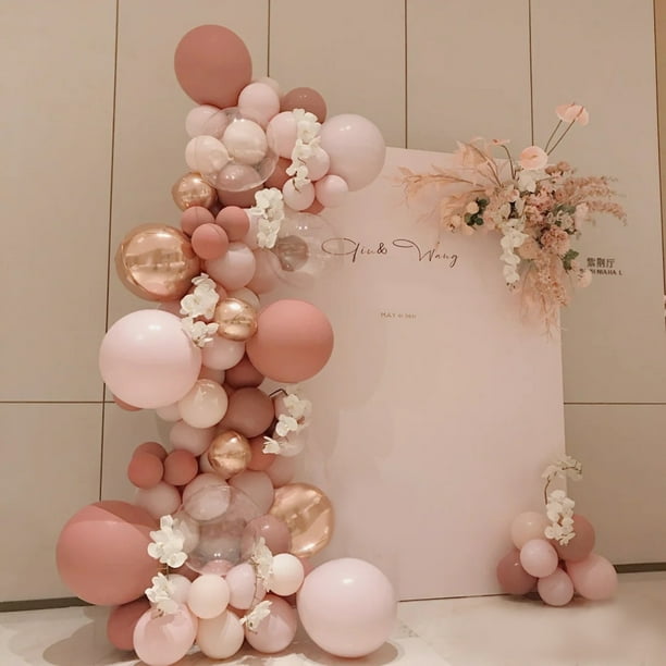 Kit de globos de látex dorado rosa, 69 piezas, para fiestas y festivales