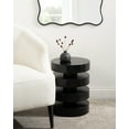 thumbnail image 7 of Kate and Laurel Omar Modern Wooden Round Side Table, 14 x 14 x 18, Black, Geometric Floating Disks Circle End Table for Use as Bedroom Night Stand or Living Room Table Option, 7 of 7