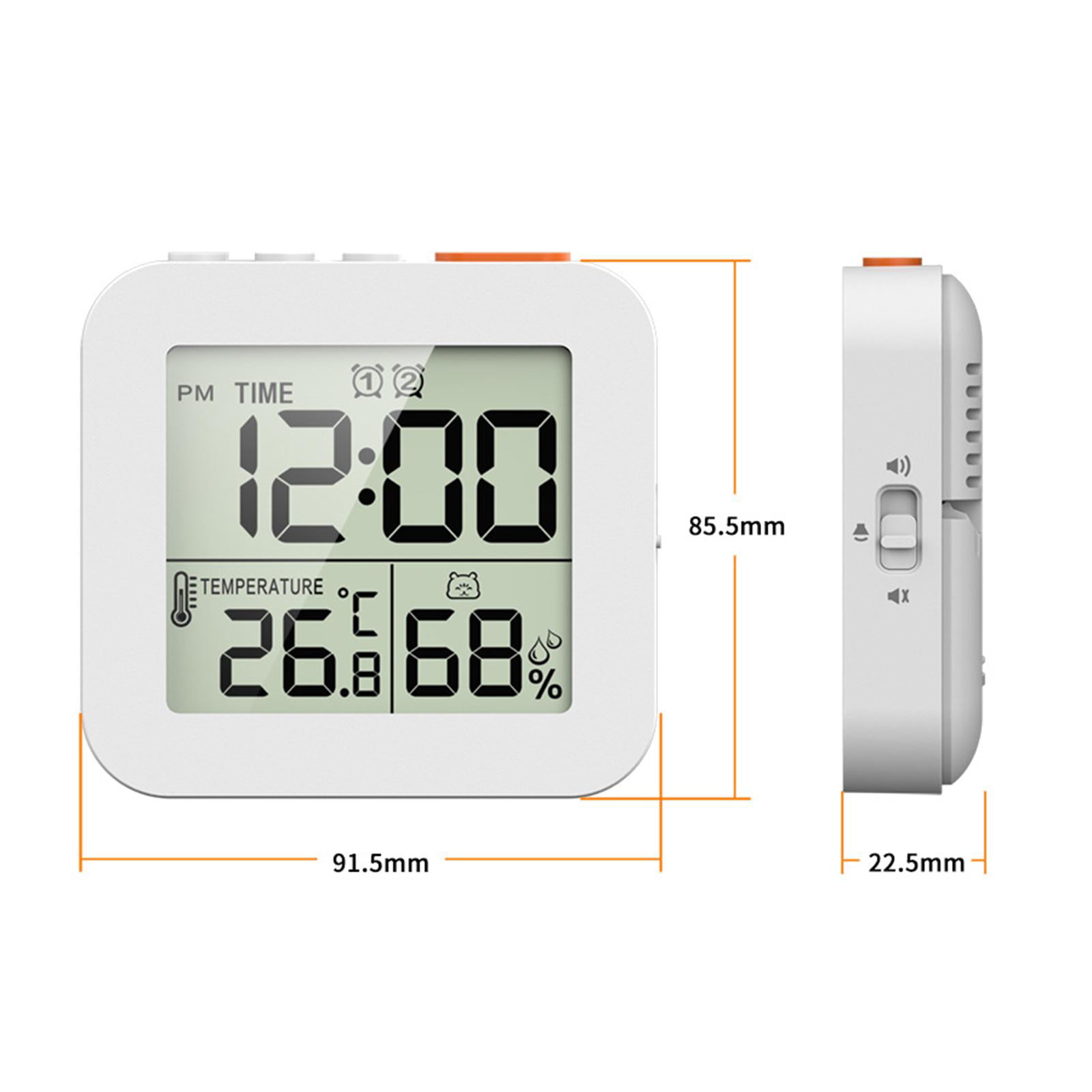 White Temperature Humidity Meter Clock Multifunctional - Temu