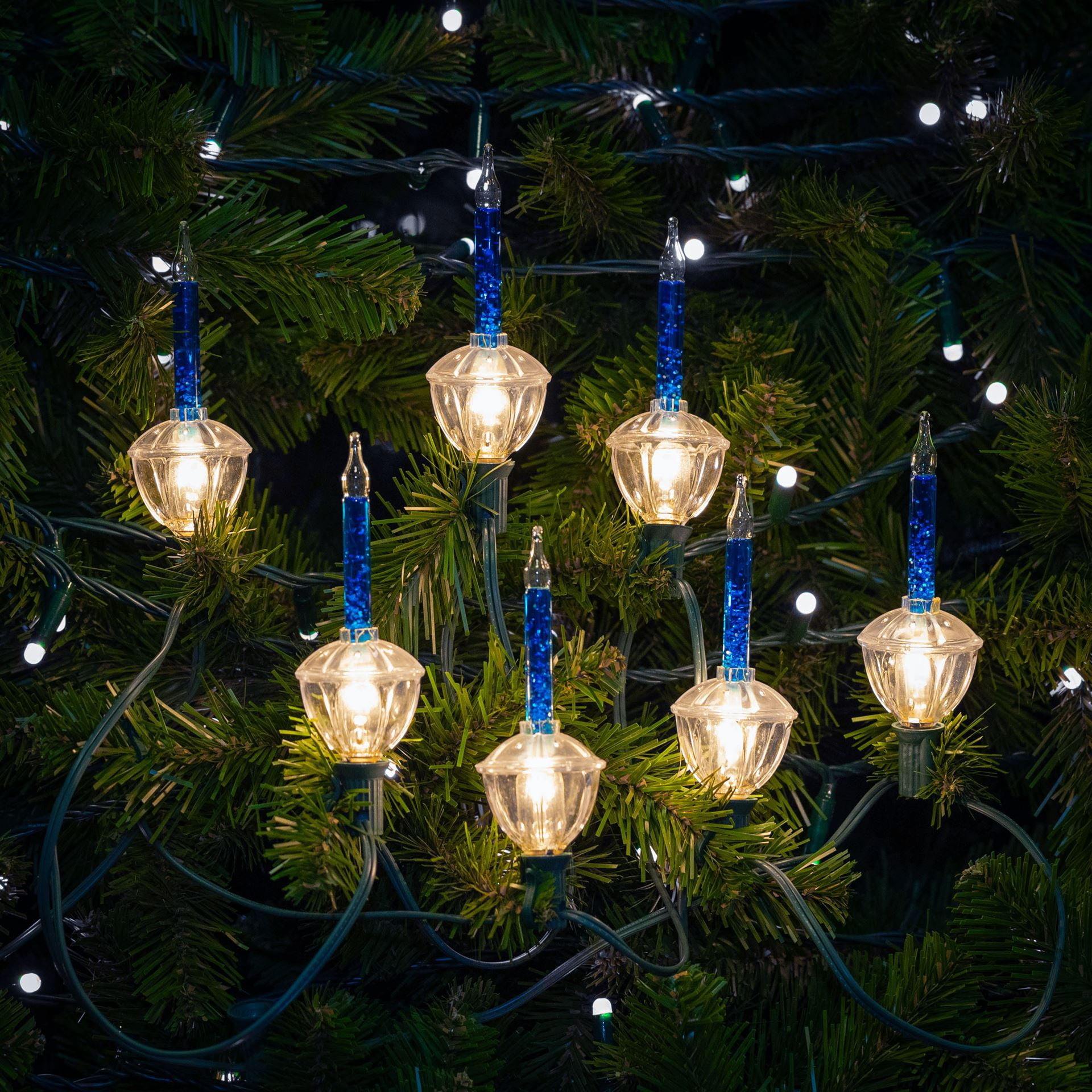 Novelty Lights 7 Light Traditional Christmas Bubble Light Set, Red