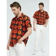 thumbnail image 2 of SSLR Mens Halloween Shirt Pumpkins Shirt Short Sleeve Button Down Shirt, 2 of 8