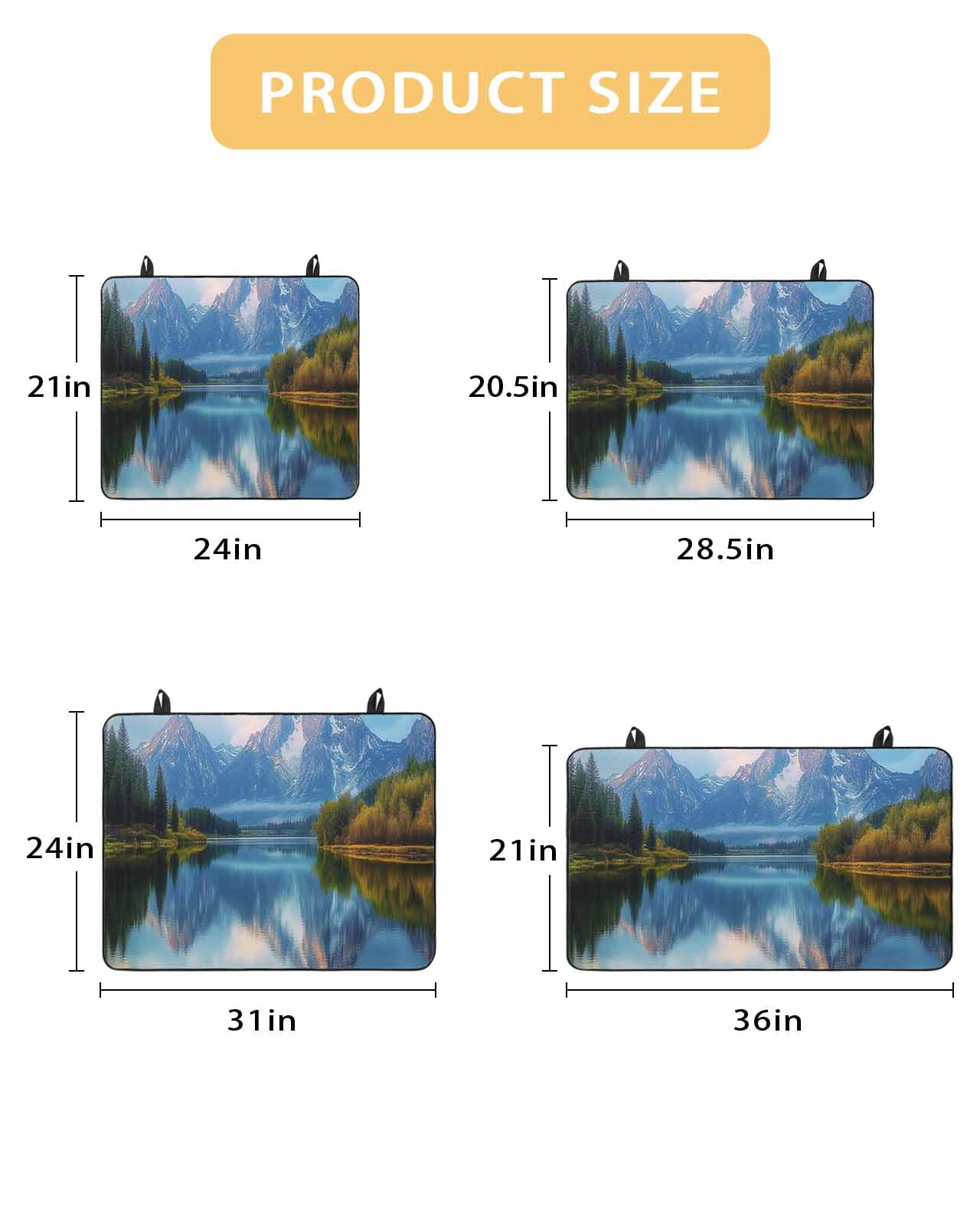 nqOlkjepod Large Induction Cooktop Protector Mat 24"x21", Grey Mountain Stove Top Covers for Electric Stove, Green Forest Modern Art Farmhouse Stove Burner Cover Mats, Glass Top Stove Cover