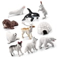 thumbnail image 4 of Vogacara 10 Pieces Arctic Circle Animals Models Gift Wolf Learning Figurines New Reindeer Statue Party Birthdays Polar Bear Year Type2 NO2, 4 of 6