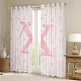 thumbnail image 2 of Erosebridal Kawaii Bowknot Curtains for Living Room, Initial V 30%-50% Blackout Curtains Set of 2 (52x63), Romantic Initial A-Z Decor, 2 of 5