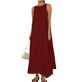 thumbnail image 2 of New Summer Fashion Dresses for Womens 2025 Plus Size Casual Round Neck Sleeveless Solid Beach Sundresses Boho Dress Dresses, 2 of 8