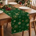 thumbnail image 3 of Christmas Snowflakes Dresser Scarf Farmhouse, Dining Table Decorations for Wedding/Parties, Winter Xmas Geometric Green Table Runner 72 Inches Long for Kitchen Dining, 14 x 72 In, 3 of 9