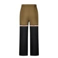 thumbnail image 4 of Mqqzkk Mens Summer Casual Pants Color Block Linen Drawstring Pants Elastic Waist Lightweight Pant Hawaii Beach Yoga Trousers, 4 of 5