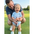 thumbnail image 4 of BemeyourBBs Newborn Baby Boy Golf Outfit Infant Baby Boys Summer Clothes Bubble Romper Daddy's Candie Letters Cute Golf Cart Print Short Sleeve Bodysuit Jumpsuits, 4 of 9