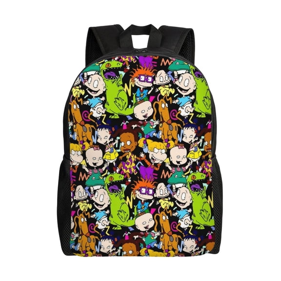 Rugrats Backpack Cartoon Casual Students Laptop Bags Bookbag Lightweight Travel School Shoulder Bag Daypack