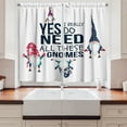 thumbnail image 2 of Ambesonne Saying Kitchen Curtains, Gnomes in Christmas Garden, 55"x45", Dark Sky, 2 of 3
