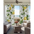 thumbnail image 6 of Summer Lemon Kitchen Curtains Botanical Leaves Pastoral Watercolor Cafe Short Curtains for Bathroom Blackout Window Curtain Grommet Small Window Treatment Drapes for Bedroom Living Room 27.5"x39"x2, 6 of 9