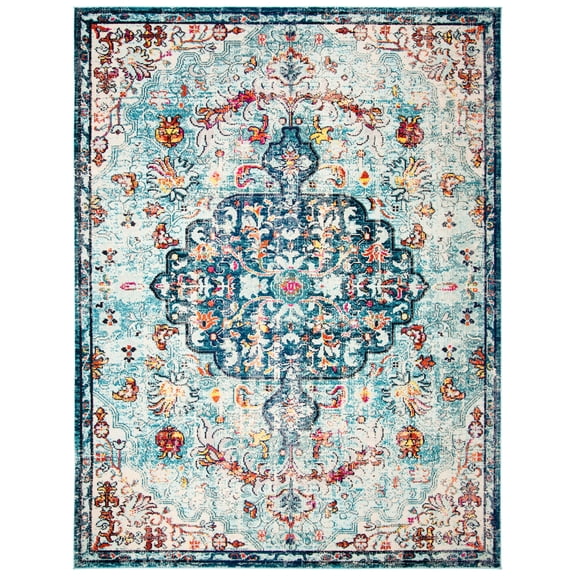 SAFAVIEH Madison Joandra Southwestern Area Rug, Navy/Light Blue, 12' x 15'