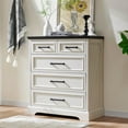 thumbnail image 4 of EDX 36" Farmhouse 5-Drawer Dressers for Bedroom and Living Room Storage, Stylish Wood Chest of Drawers, White, 4 of 5